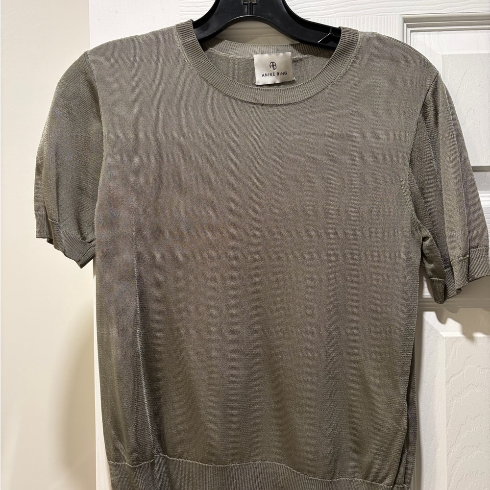 Anine Bing knit top olive green